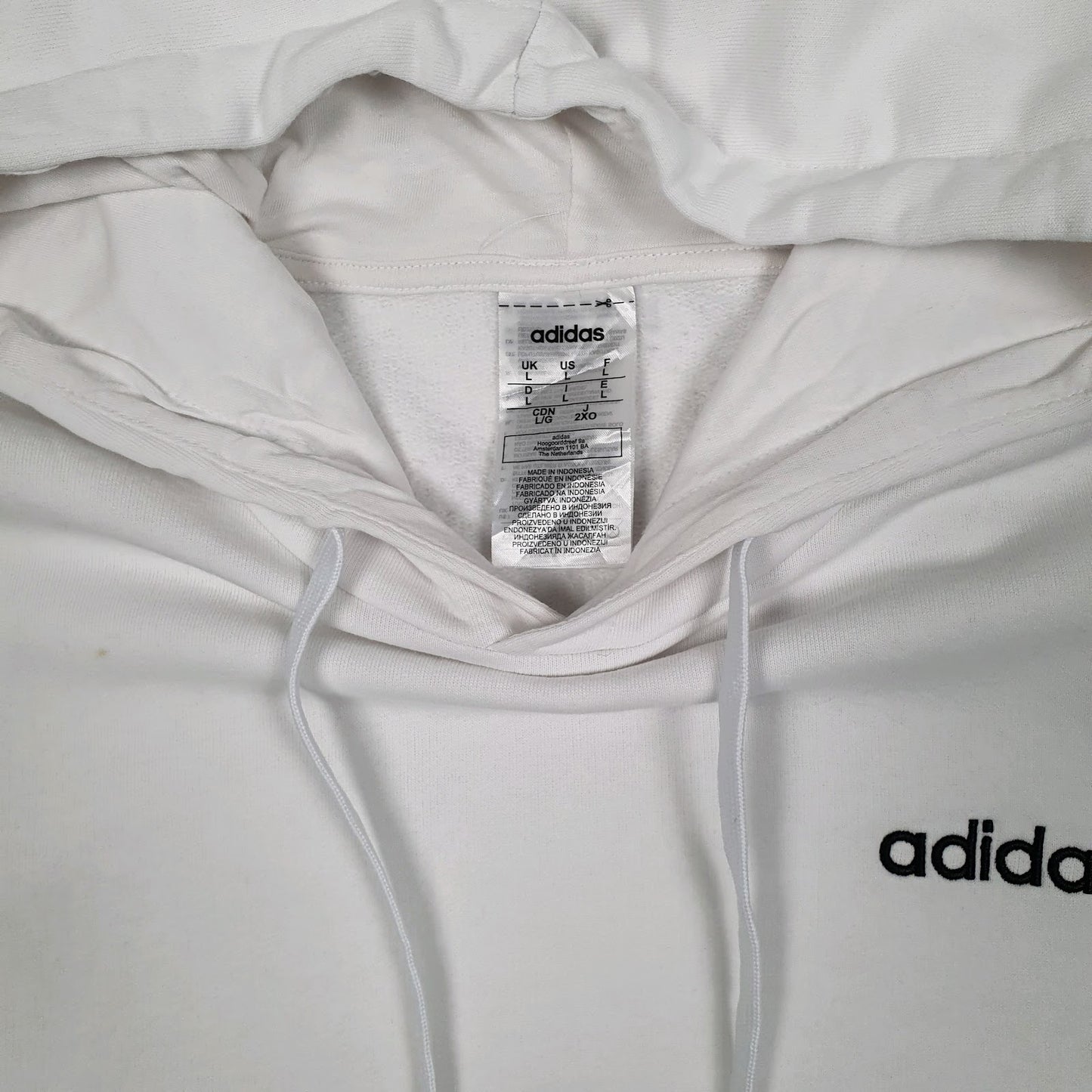 Mens White Adidas  Hoodie Jumper