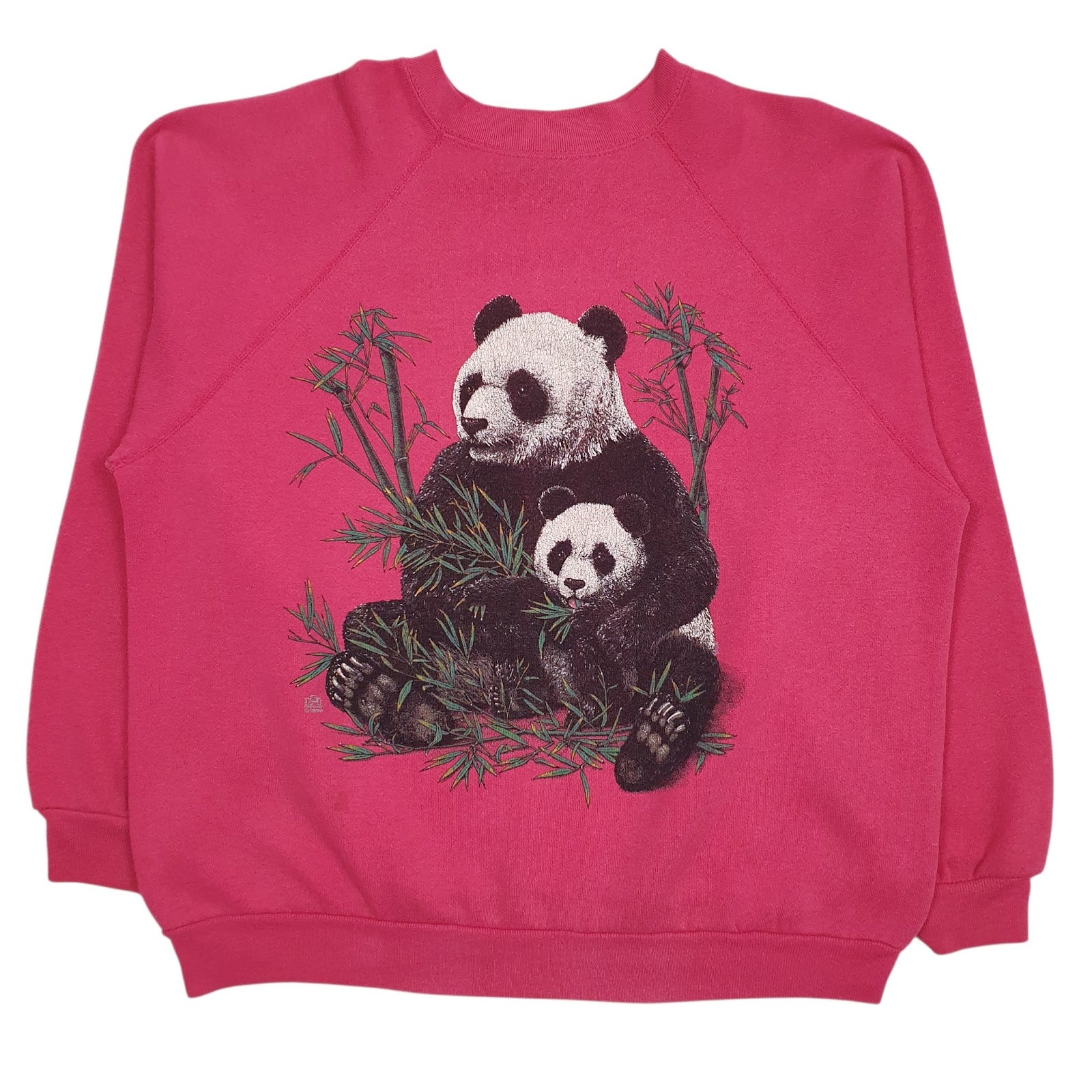 Womens Pink Tultex Graphic Vintage 90s Made In USA Crewneck Jumper