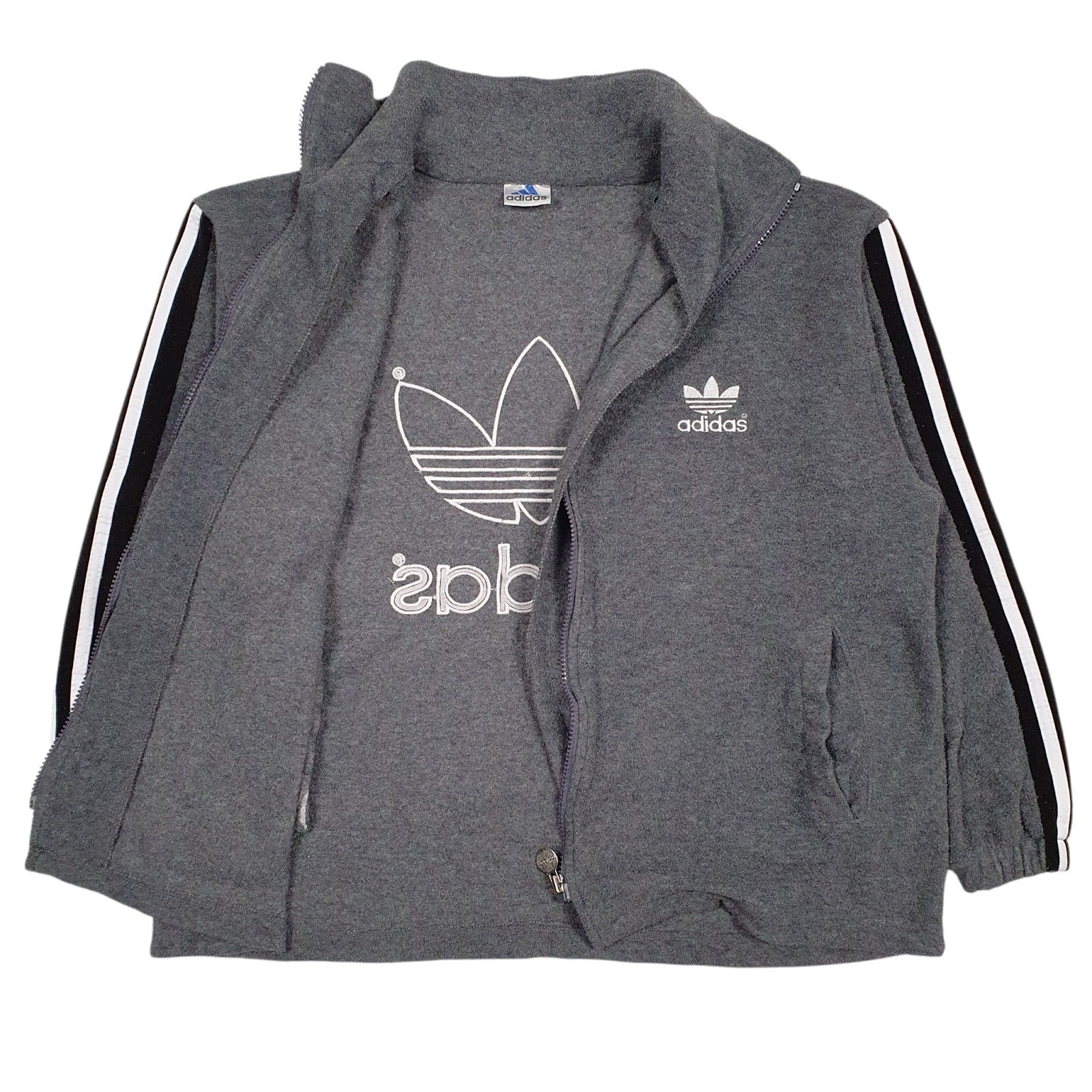 Womens Grey Adidas  Full Zip Jumper
