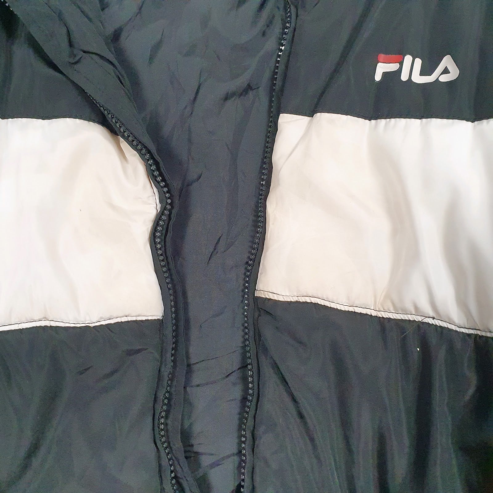 Womens Black Fila  Hoodie Coat