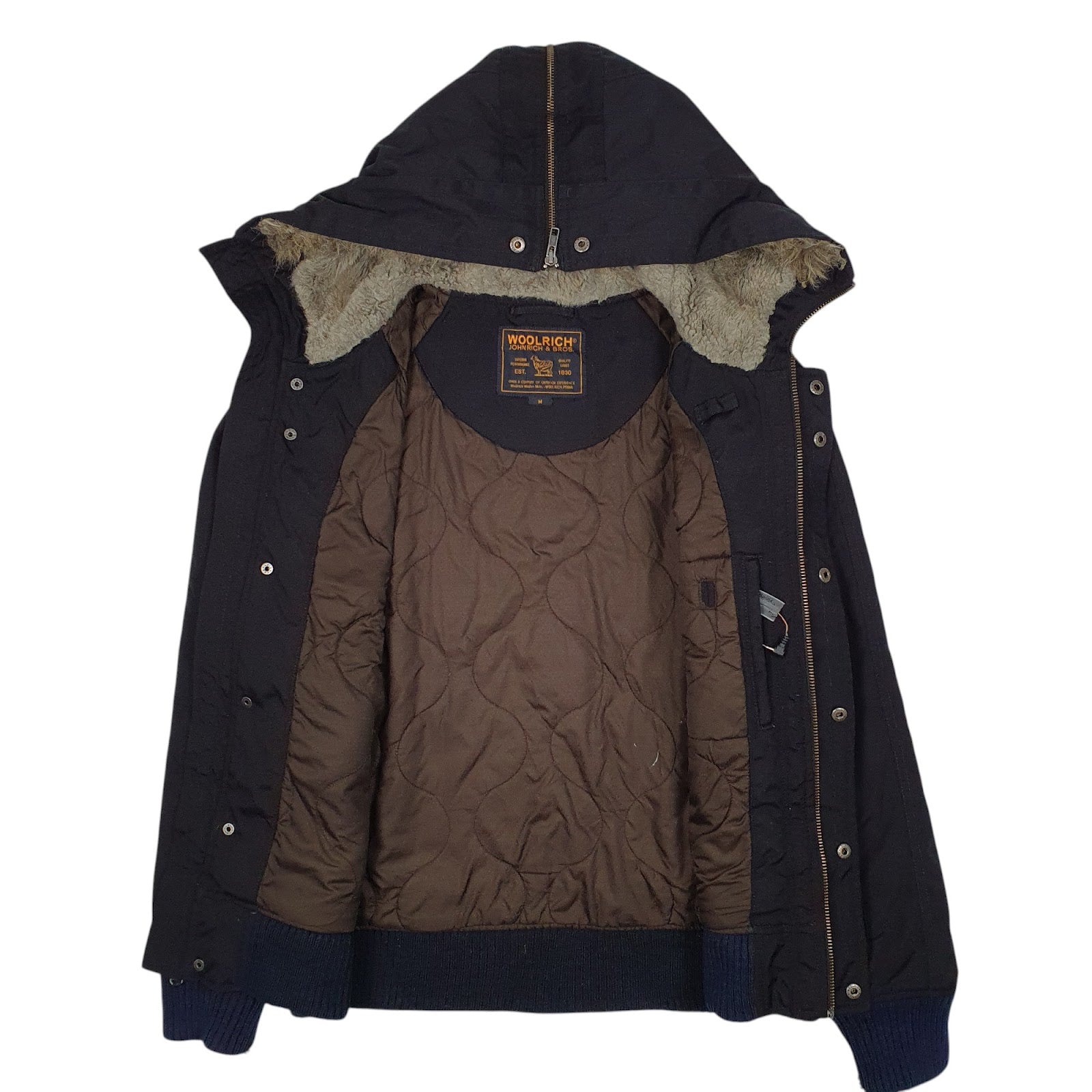 Mens Black Woolrich Music Bomber  Coat