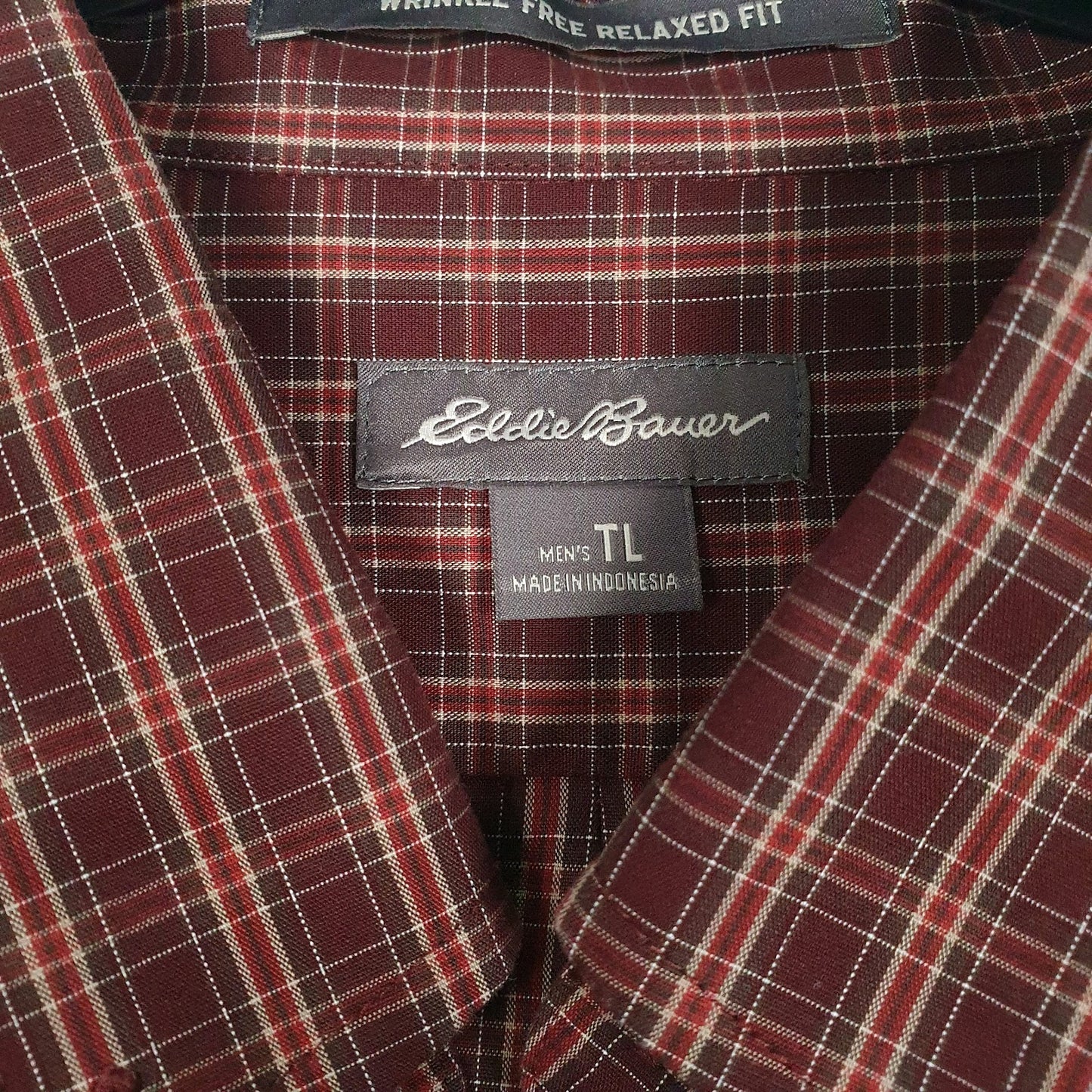 Mens Burgundy Eddie Bauer   Shirt