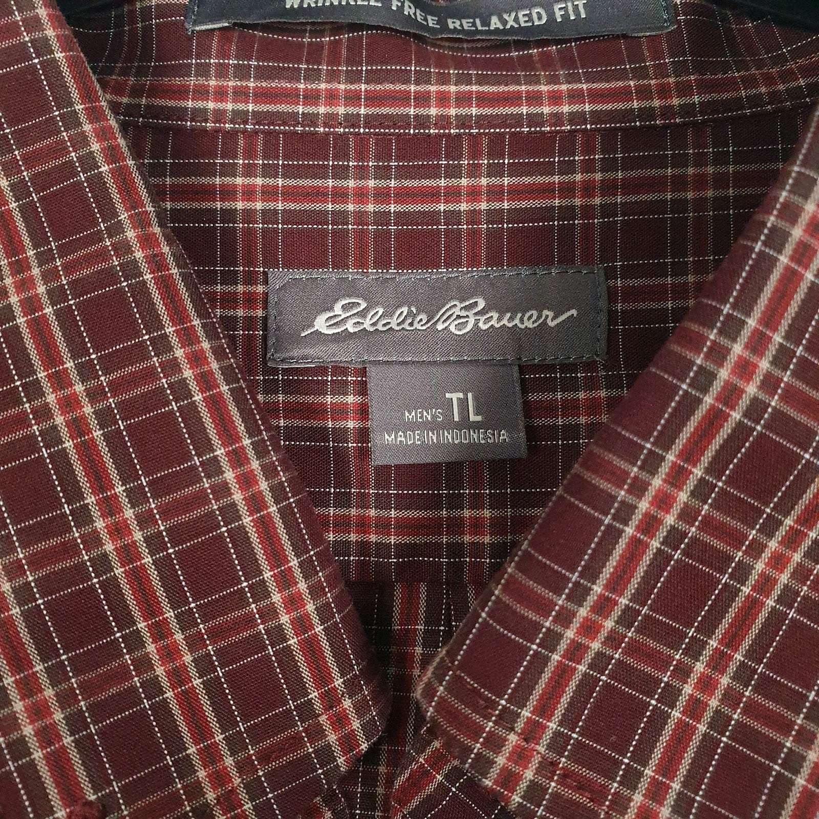 Mens Burgundy Eddie Bauer   Shirt