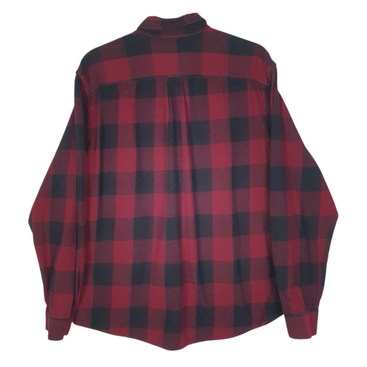 Mens Red Eddie Bauer Flannel  Shirt