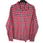 Mens Red Eddie Bauer Flannel Long Sleeve Shirt