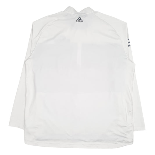 Mens White Adidas Active Wear Hill-Murray Pioneers Girls Basketball Quarter Zip Jumper