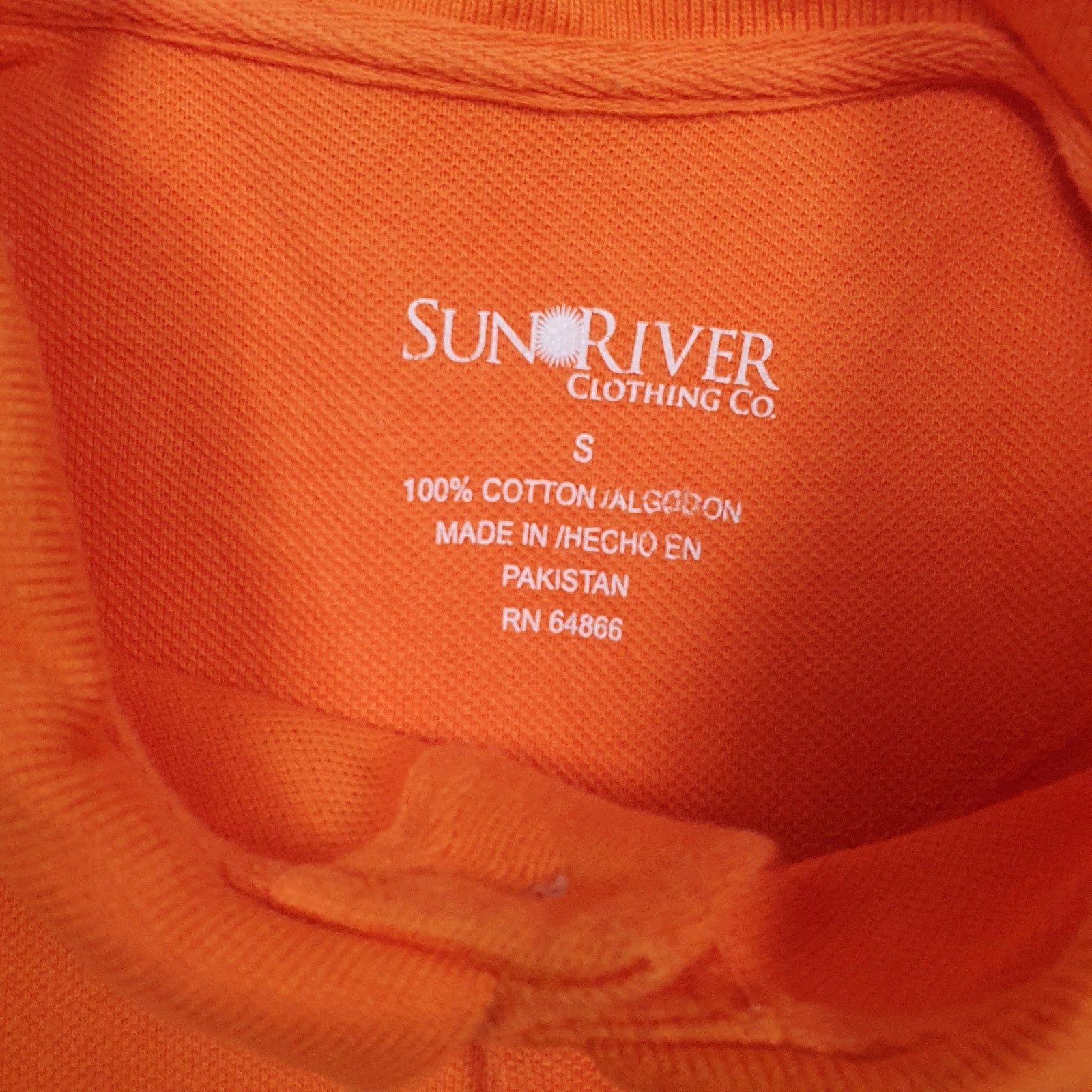 Mens Orange Sun River   Polo Shirt