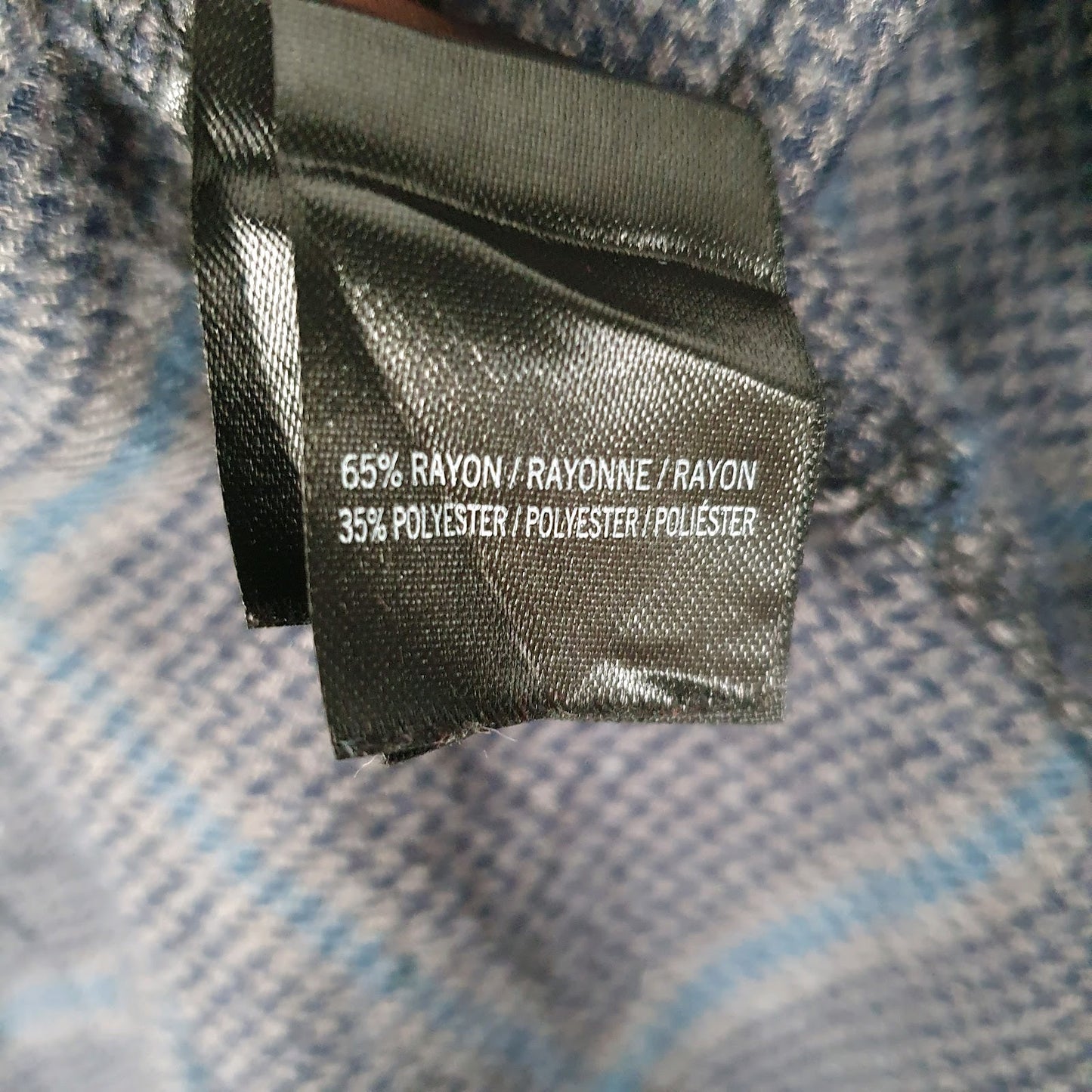 Mens Grey Kenneth Cole Flannel Plaid  Shirt