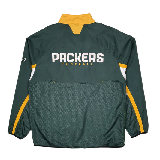 Mens Green NFL Green Bay Packers Quarter Zip Pullover Full Zip Coat