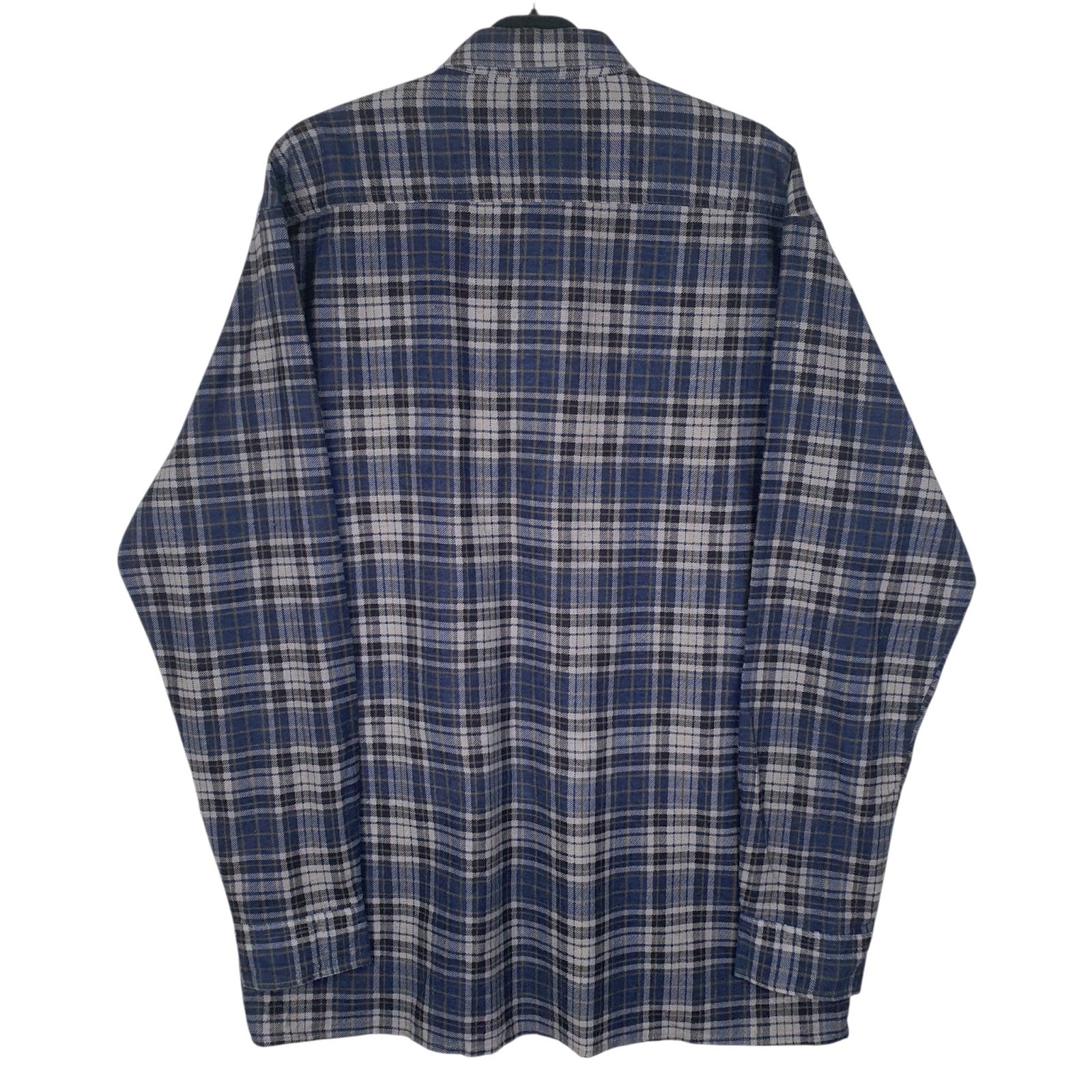 Mens Blue Canada Forest Vintage Flannel  Shirt