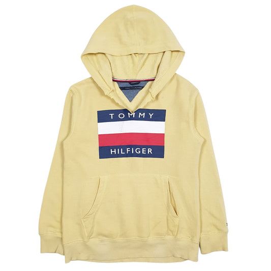 Womens Yellow Tommy Hilfiger Spellout Hoodie Jumper