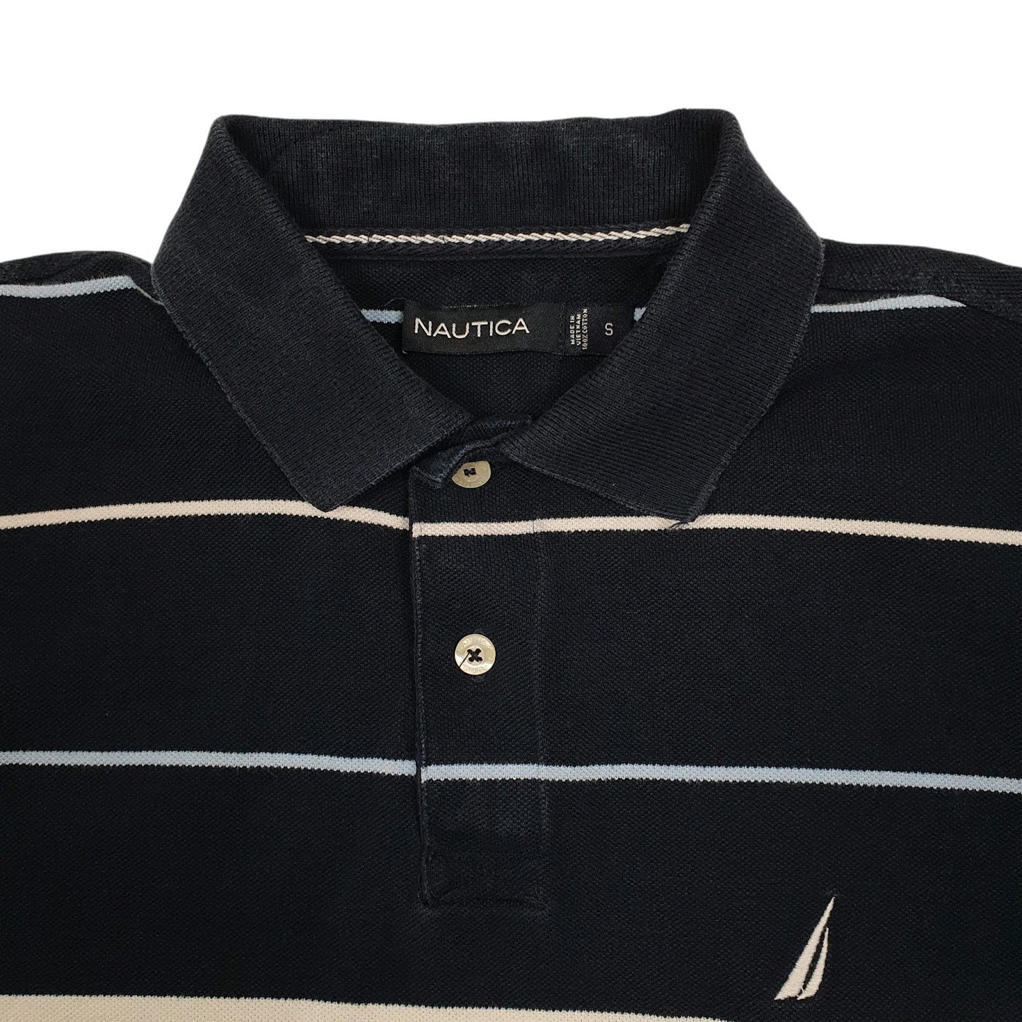 Mens Navy Nautica  Quarter Zip Polo Shirt