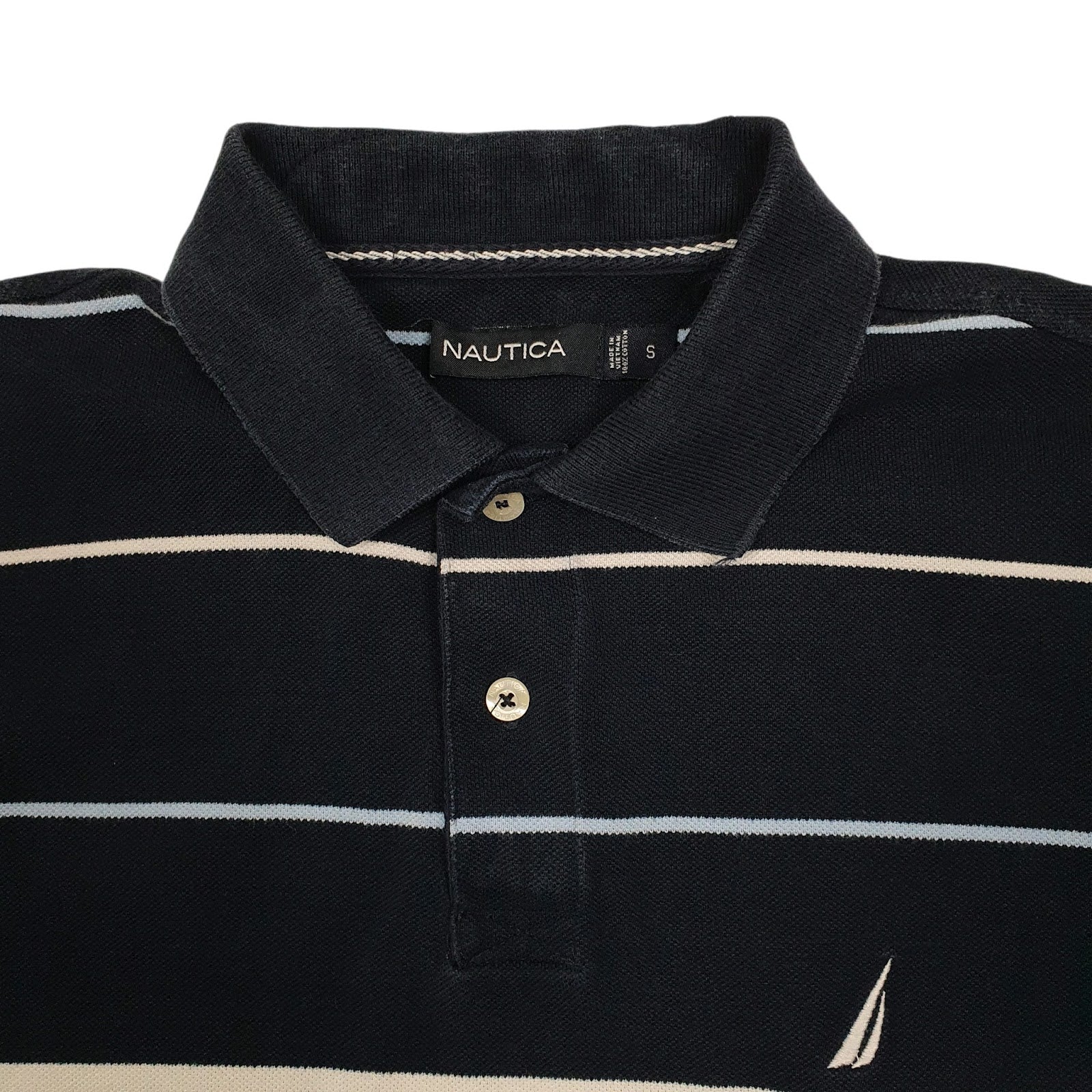 Mens Navy Nautica  Quarter Zip Polo Shirt