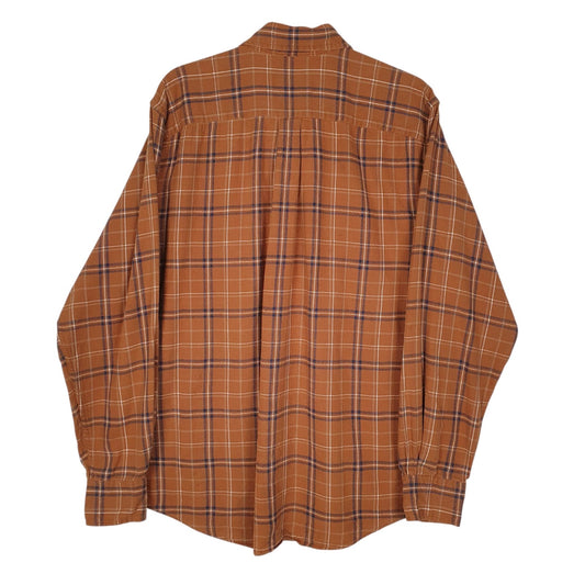 Mens Orange Eddie Bauer Flannel  Shirt