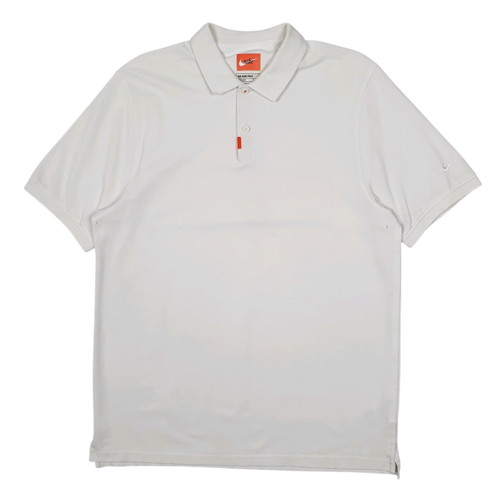 Mens White Nike Dri Fit Short Sleeve Polo Shirt