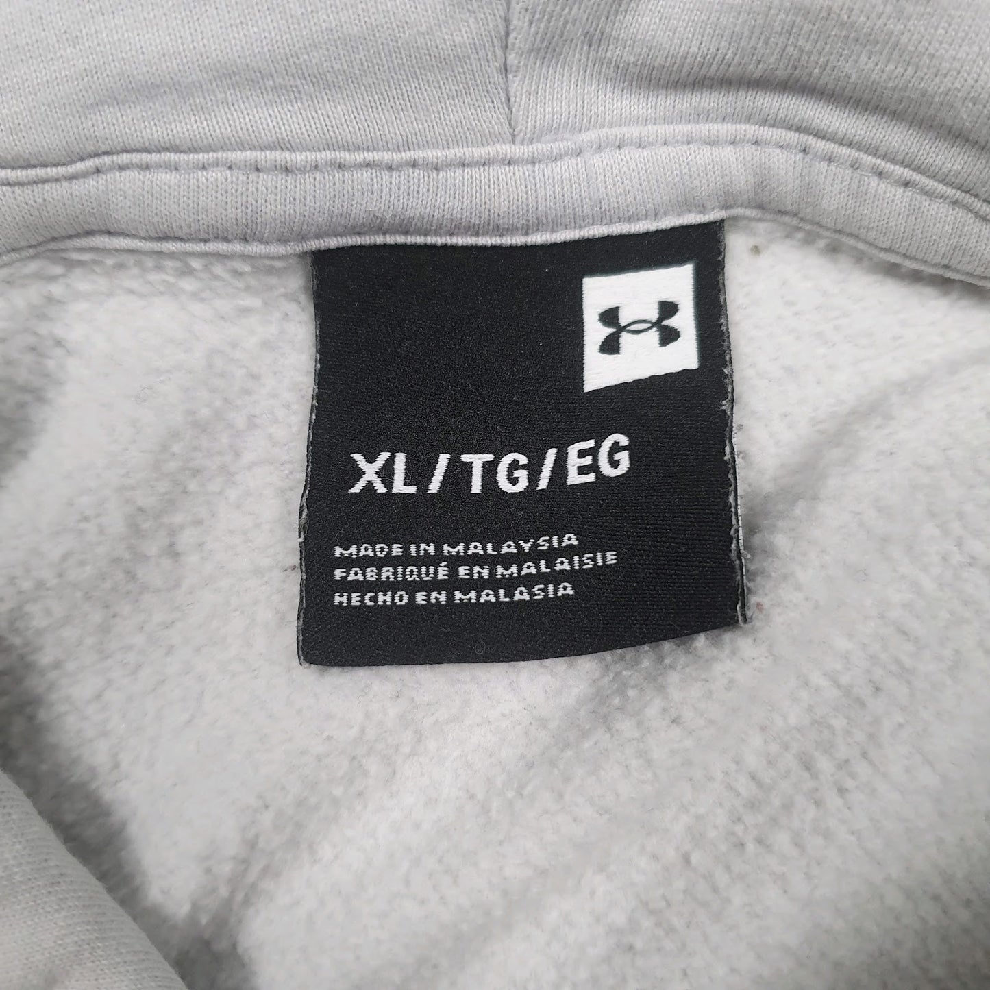 Mens Grey Under Armour Spellout Hoodie Jumper