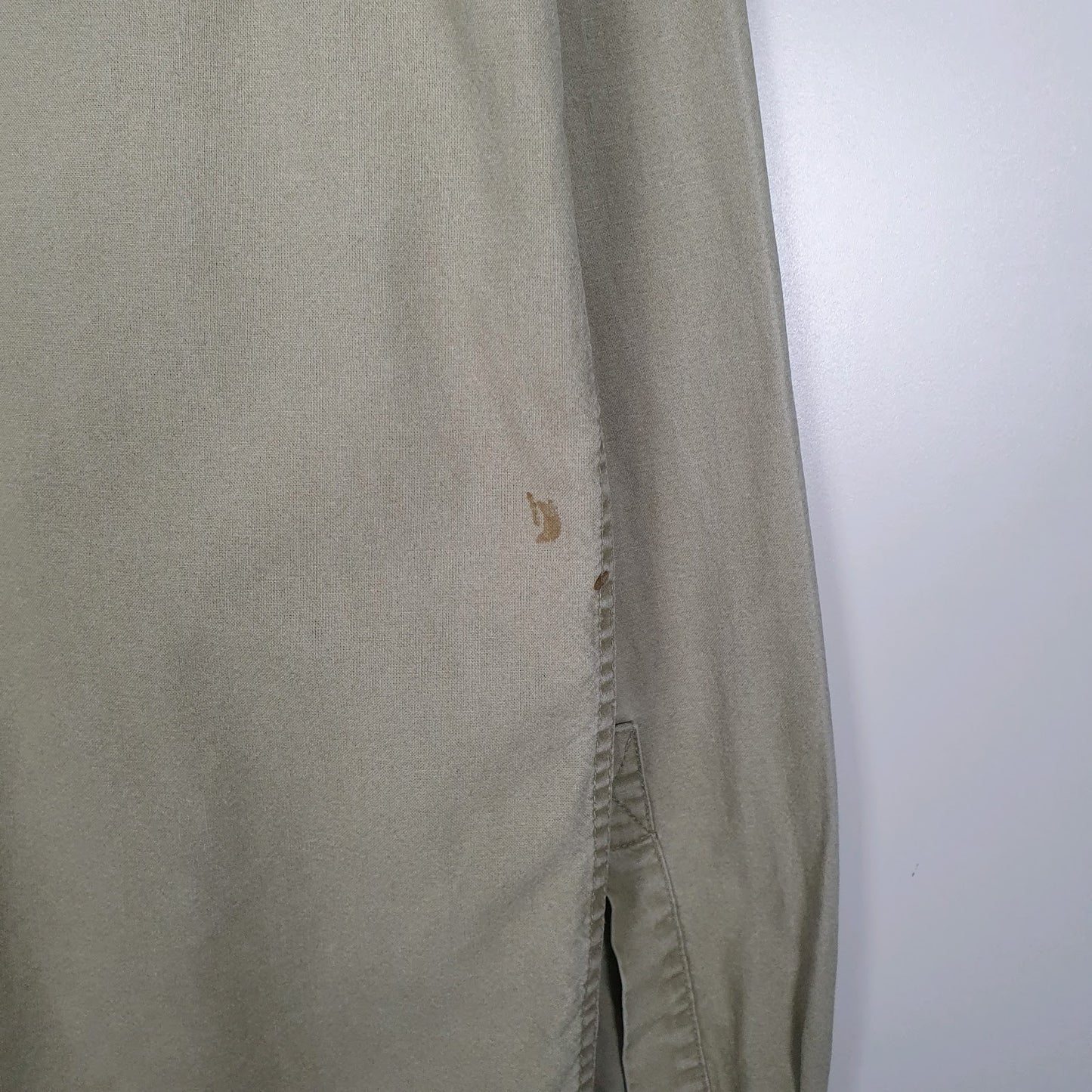 Mens Beige L.L.Bean Sunwashed Canvas Tall  Shirt