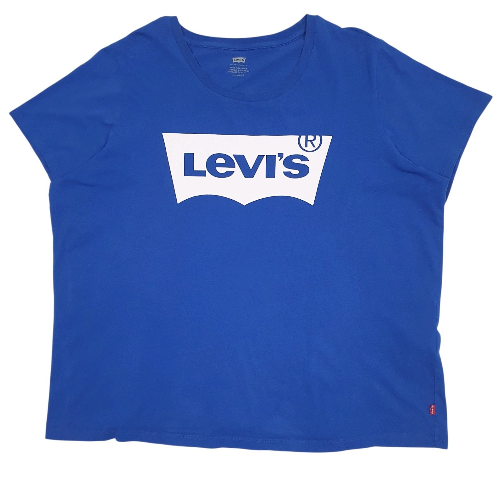 Womens Blue Levis Spellout Short Sleeve T Shirt