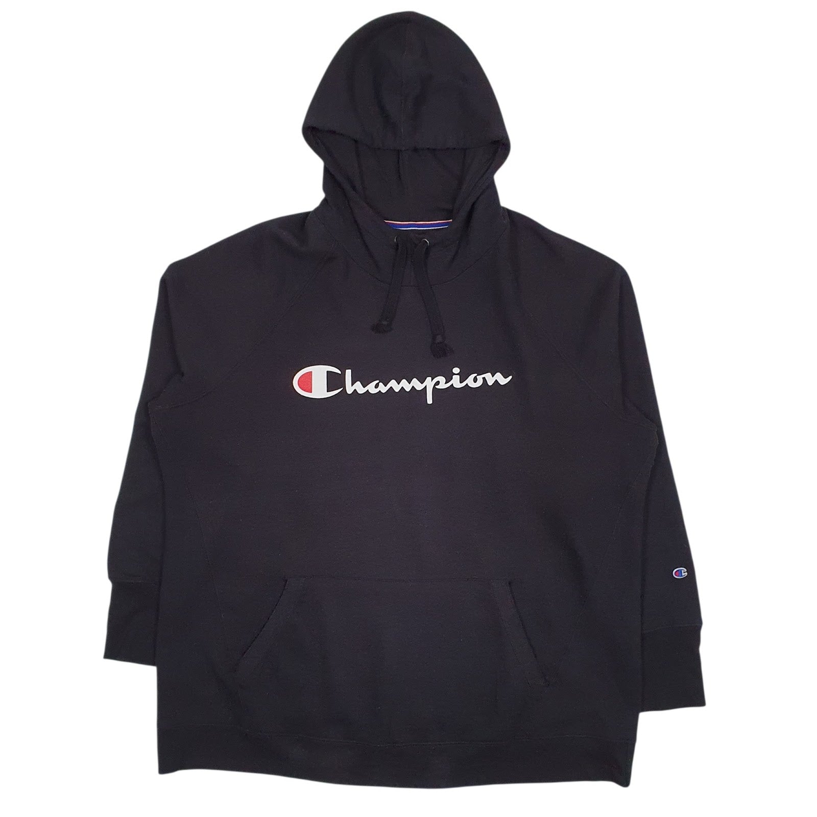 Womens Black Champion Spellout Hoodie Jumper