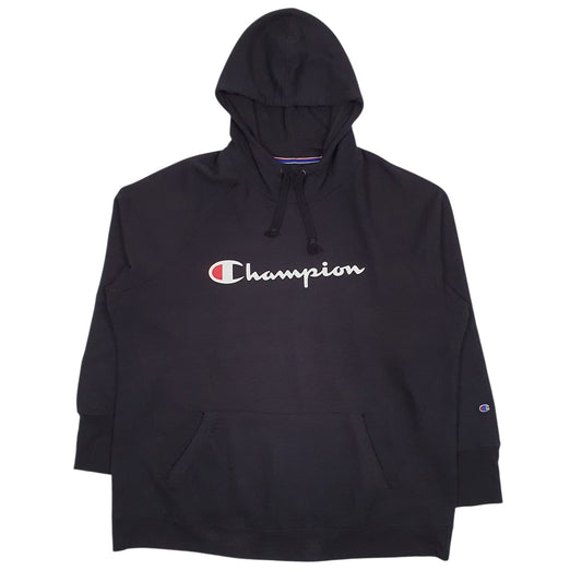 Womens Black Champion Spellout Hoodie Jumper