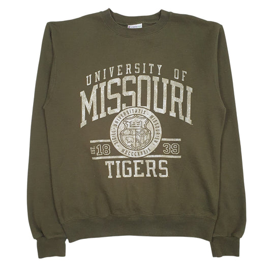 Mens Green Champion University Of Missouri Tigers Crewneck Jumper