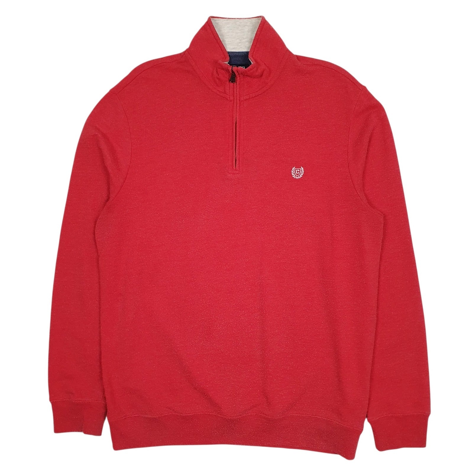 Mens Red Chaps  Quarter Zip Jumper