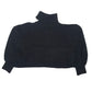 Womens Black Unbranded Knit Cropped Oversized Turtle Neck Jumper