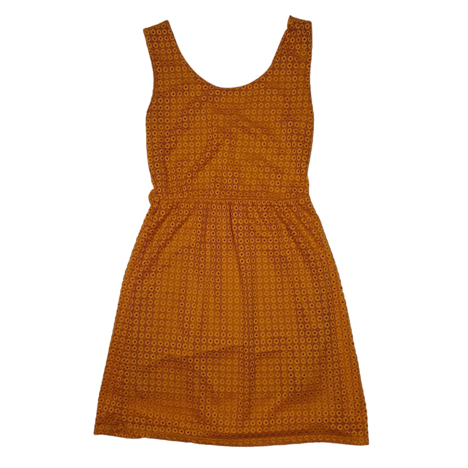 Womens Orange Unbranded Lace Skater  Dress