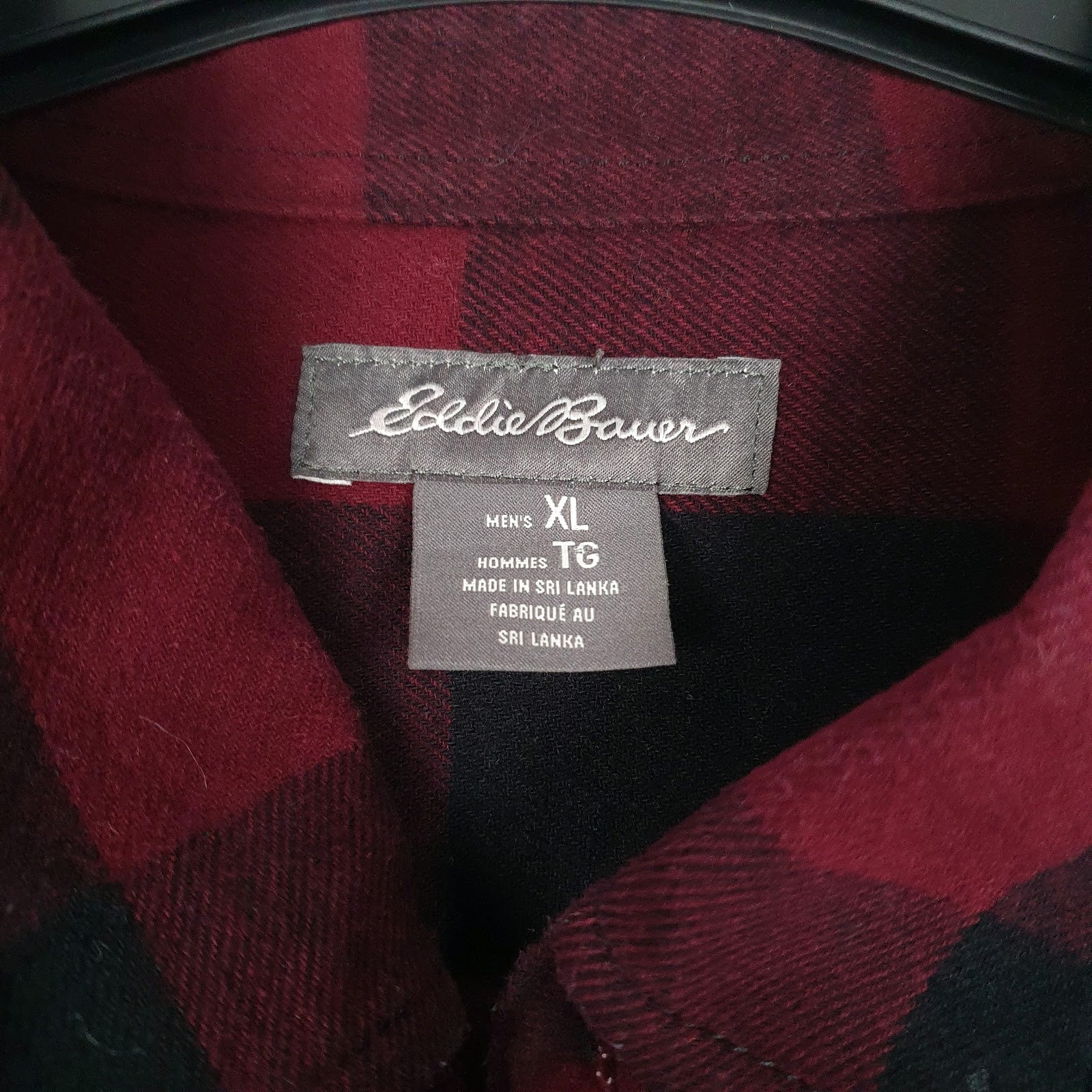 Mens Red Eddie Bauer Flannel  Shirt