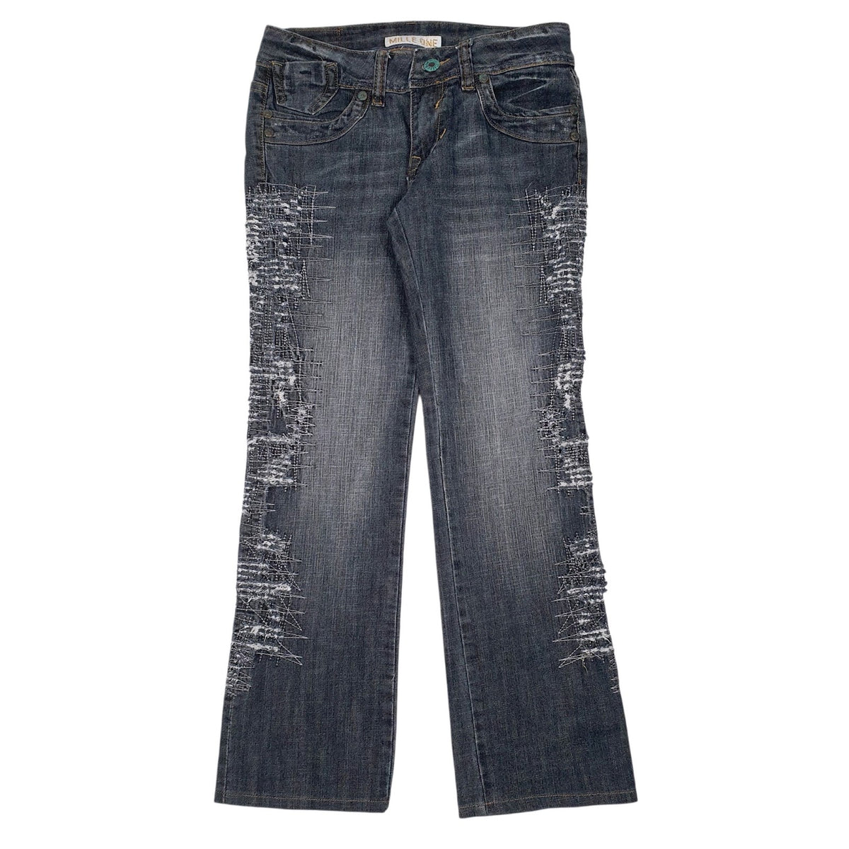 Womens Blue Mille Distressed Casual JeansW32 L32