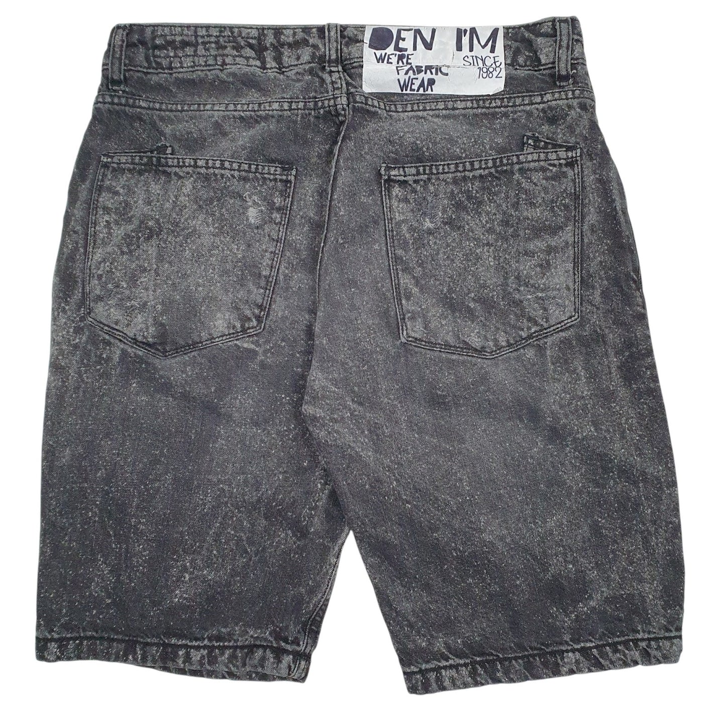 Mens Black Den Im Distressed  Shorts