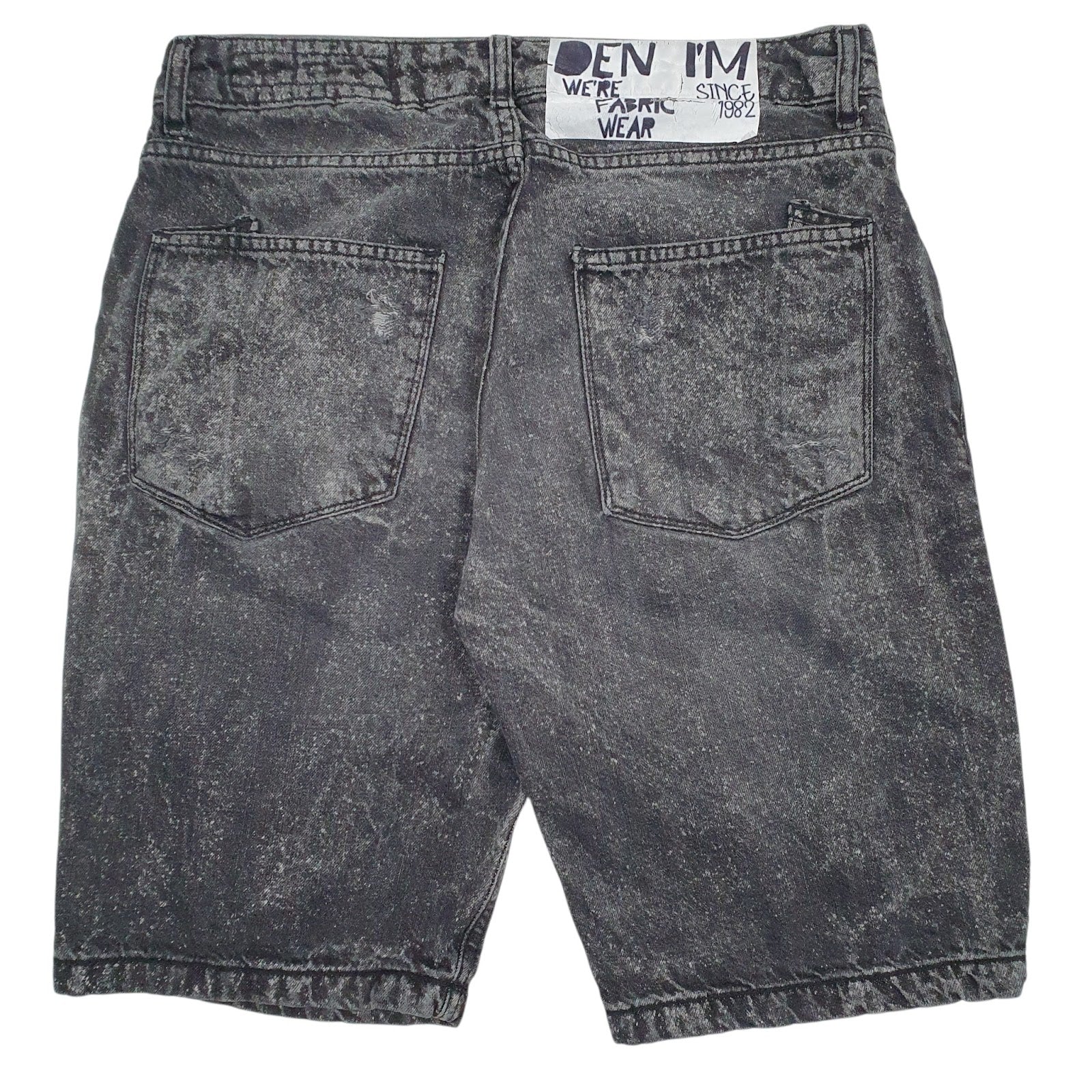 Mens Black Den Im Distressed  Shorts