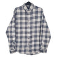 Mens White Lands Ends Flannel Long Sleeve Shirt