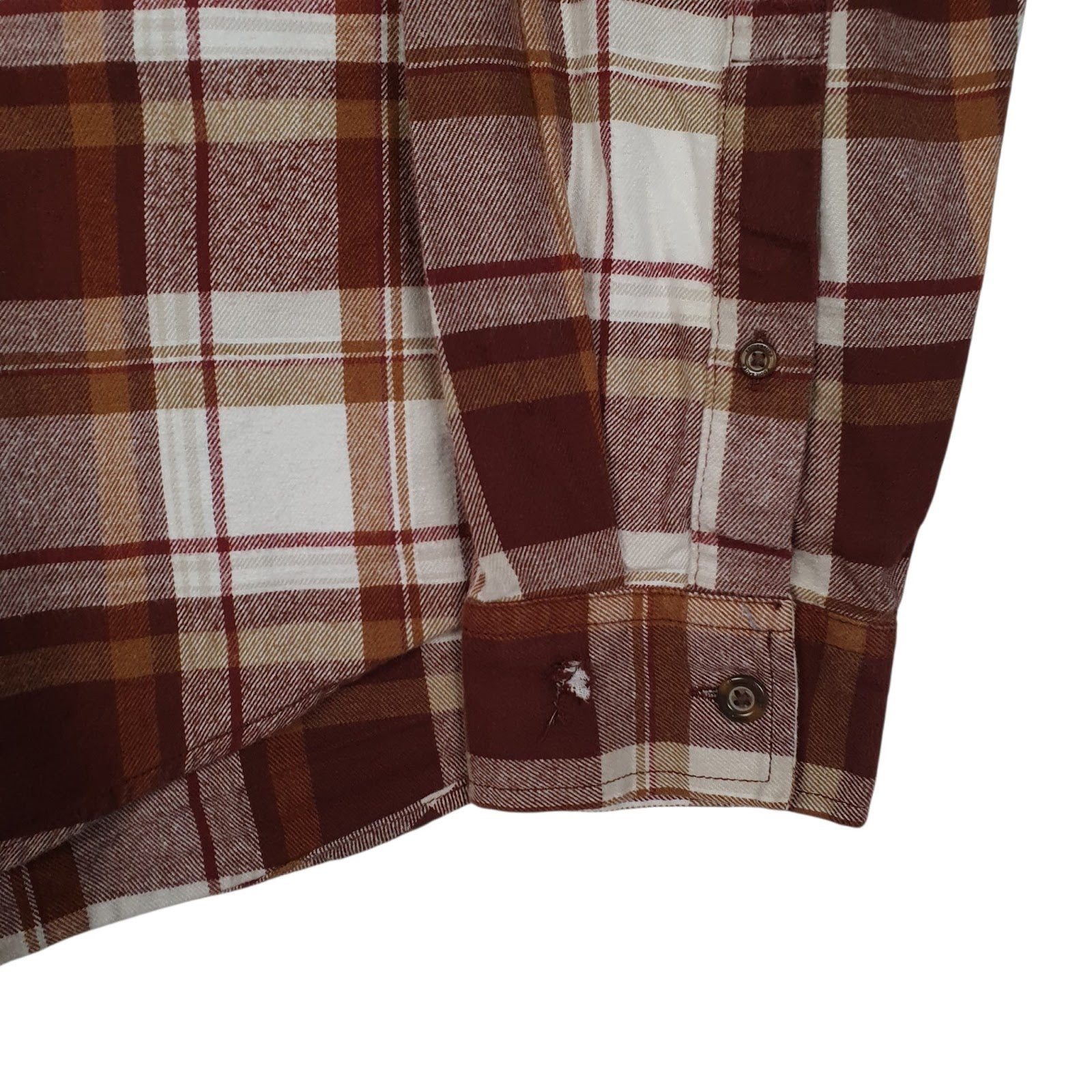 Mens Red Eddie Bauer Flannel  Shirt