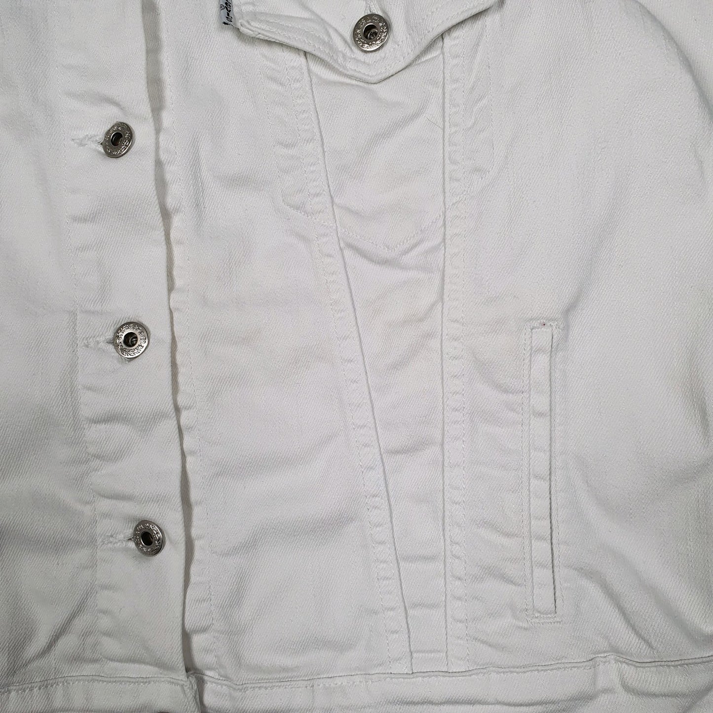 Womens White Levis Type 3 Trucker Crewneck Coat