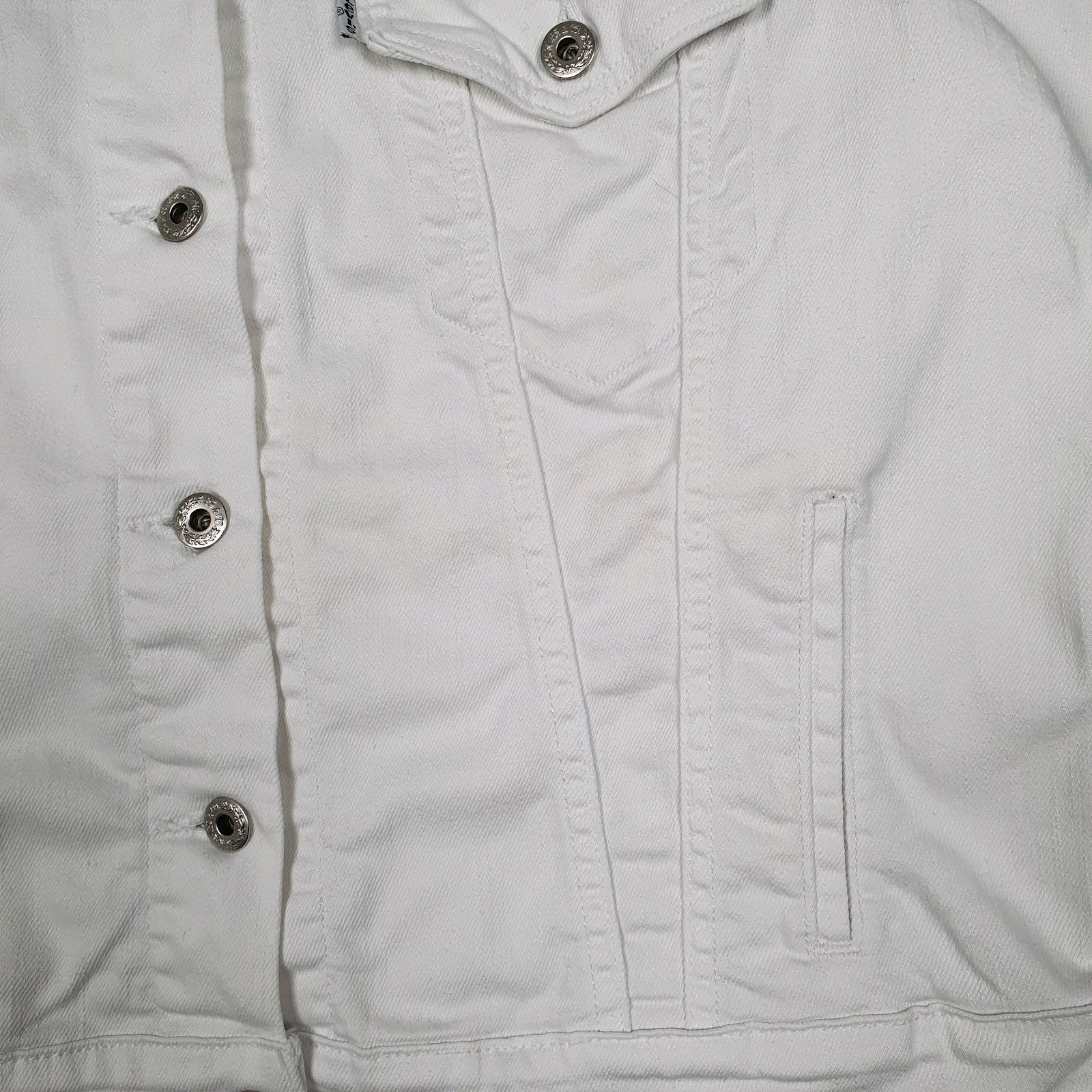 Womens White Levis Type 3 Trucker Crewneck Coat