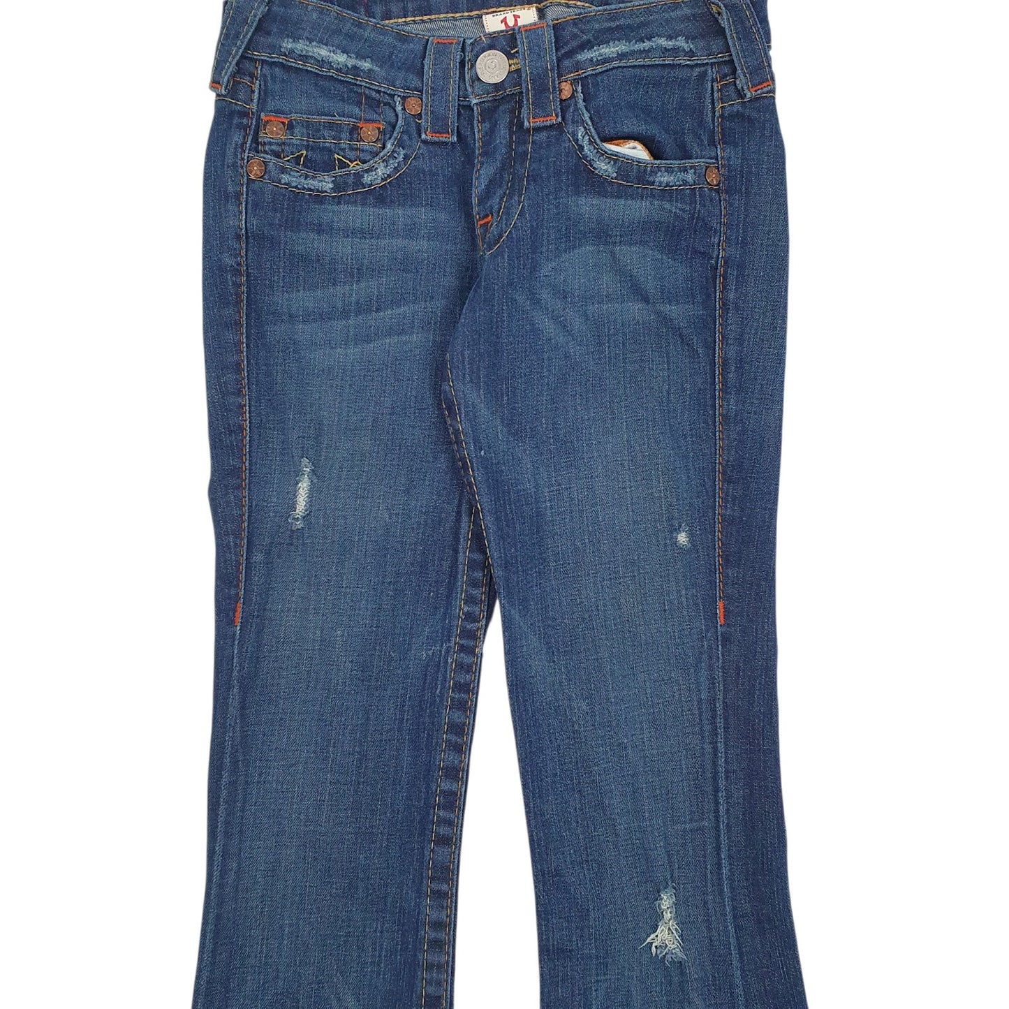 Womens Blue True Religion Distressed Made In USA  Jeans