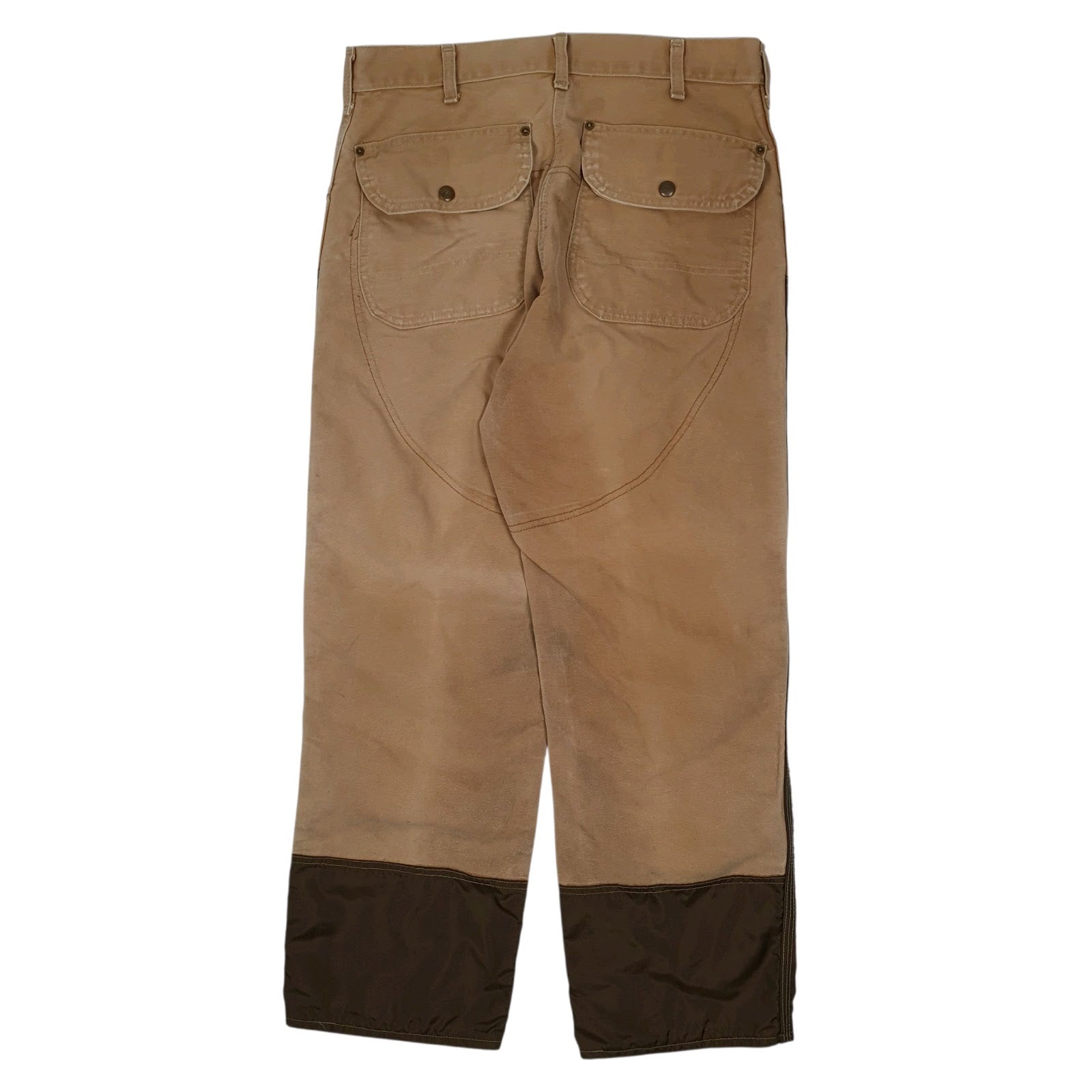 Mens Brown Carhartt WU256 Vintage 1980s Made In USA Double Knee  Trousers