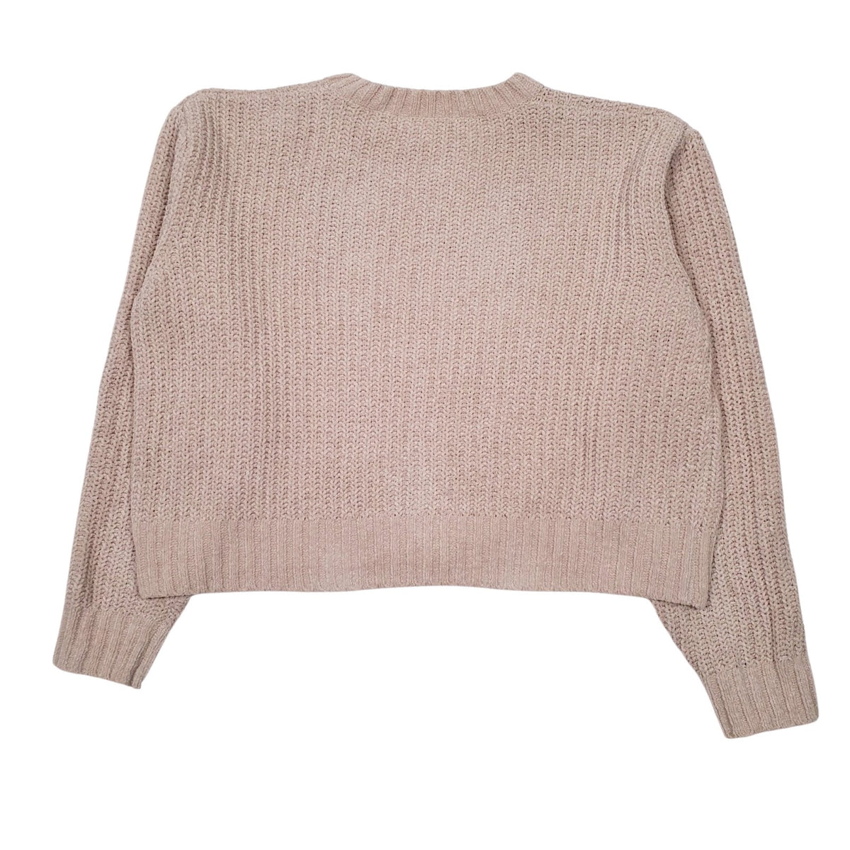 Womens Brown Unbranded Knit Cropped Oversized Crewneck Jumper