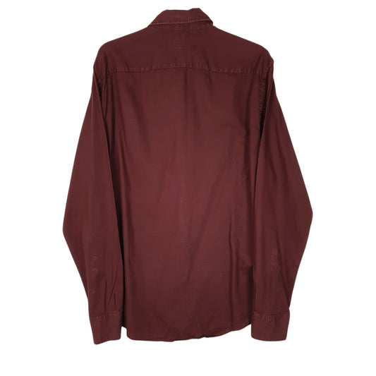 Mens Burgundy Armani Jeans   Shirt