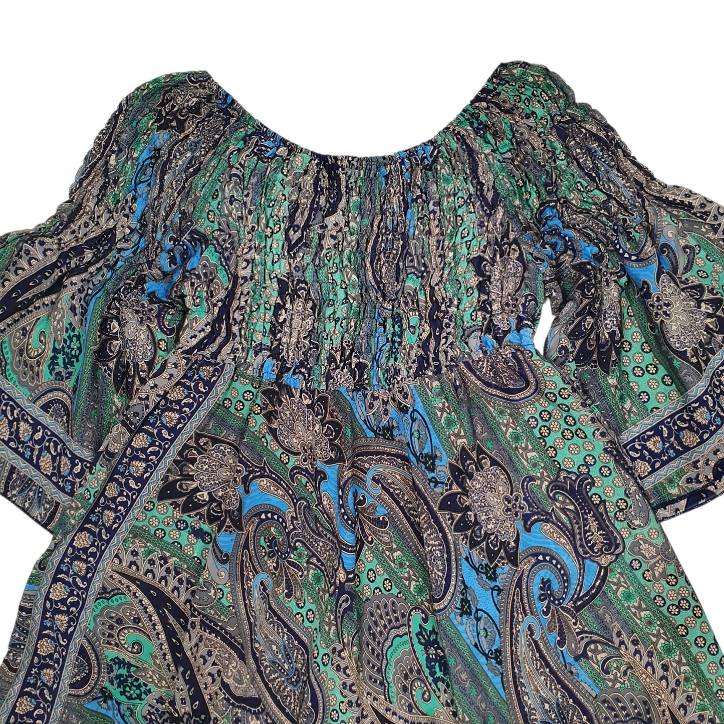 Womens Green Kasturi Paisley  Dress