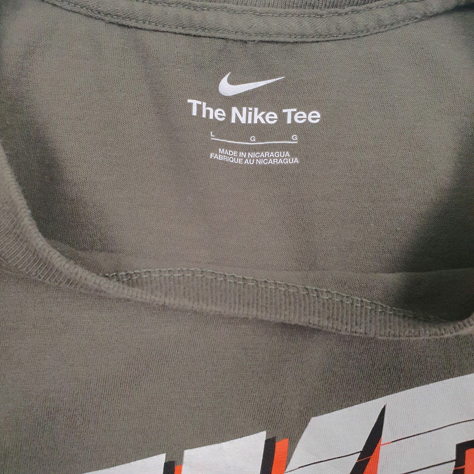 Mens Grey Nike Spellout  T Shirt