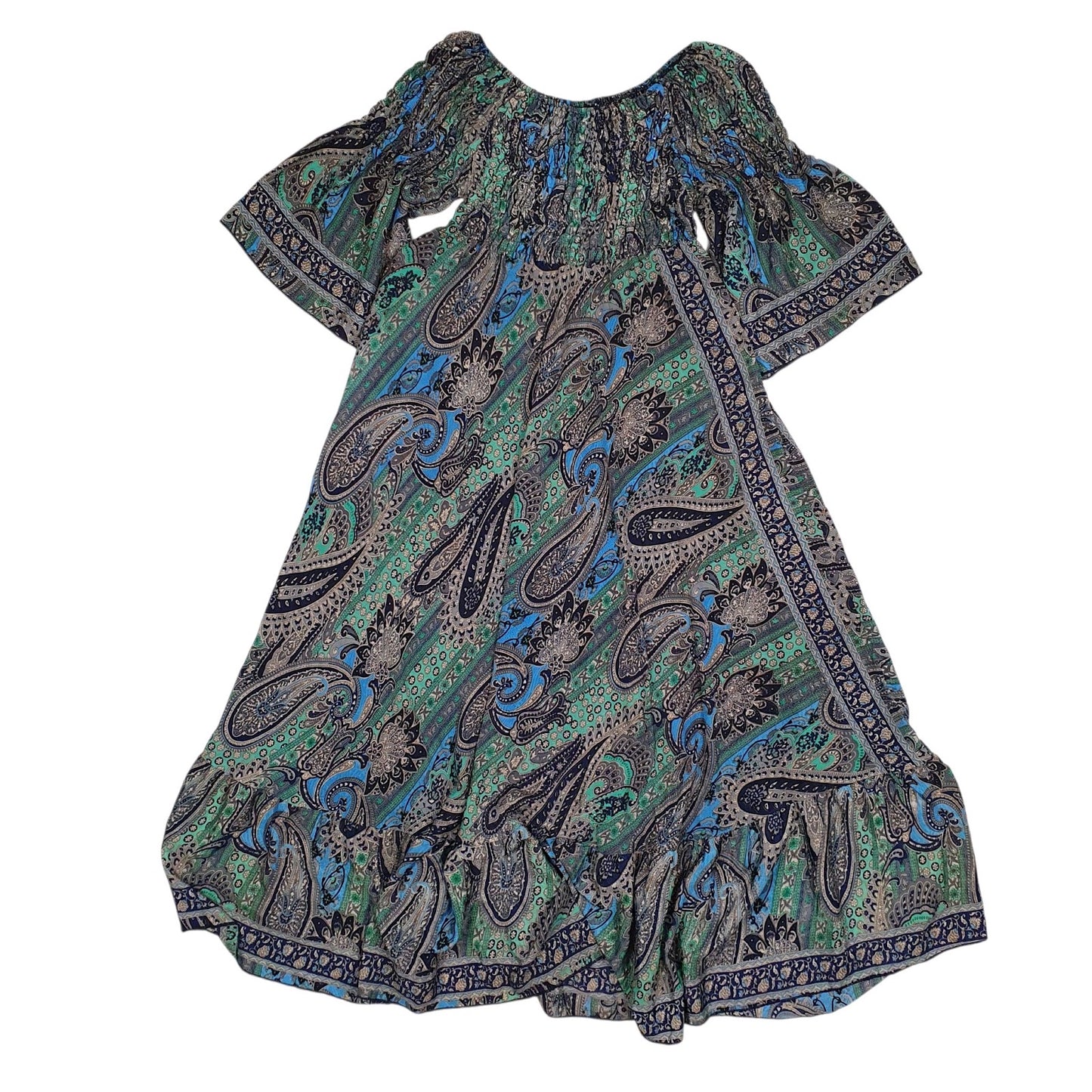 Womens Green Kasturi Paisley  Dress