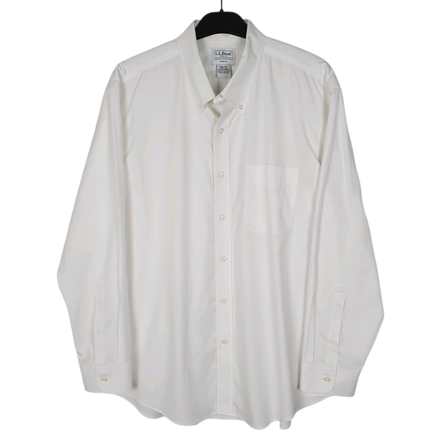 Mens White L.L.Bean  Long Sleeve Shirt