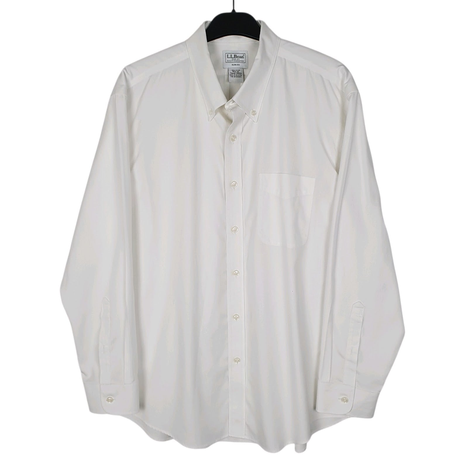 Mens White L.L.Bean  Long Sleeve Shirt
