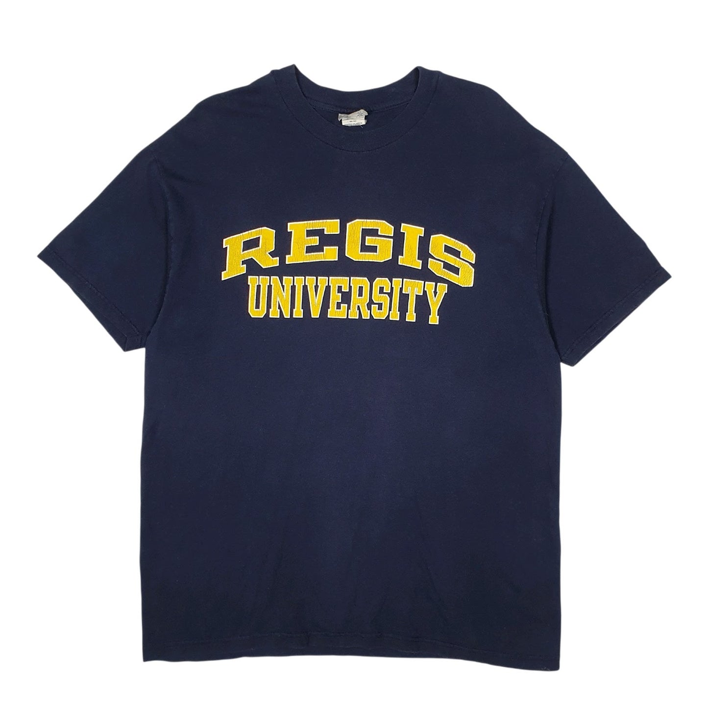 Mens Navy Champion Regis University Vintage 90s Short Sleeve T Shirt