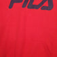Mens Red Fila Spellout Hoodie Jumper