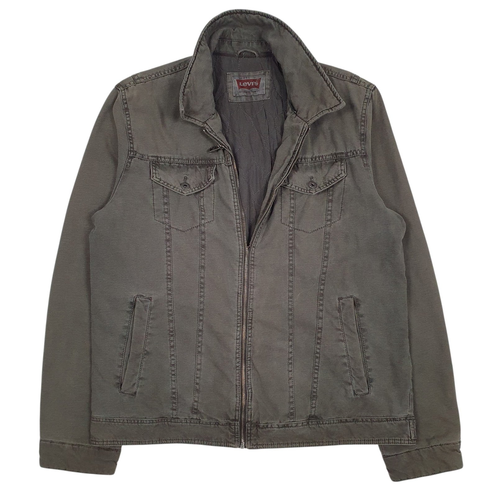 Mens Grey Levis Padded  Coat