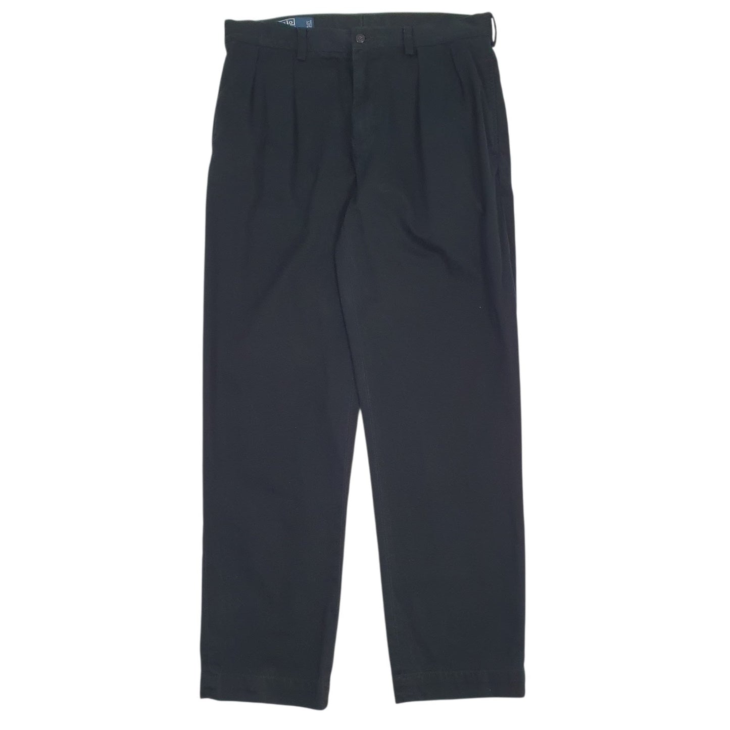Mens Black Polo Ralph Lauren Ethan Pant Pleated Chino Trousers