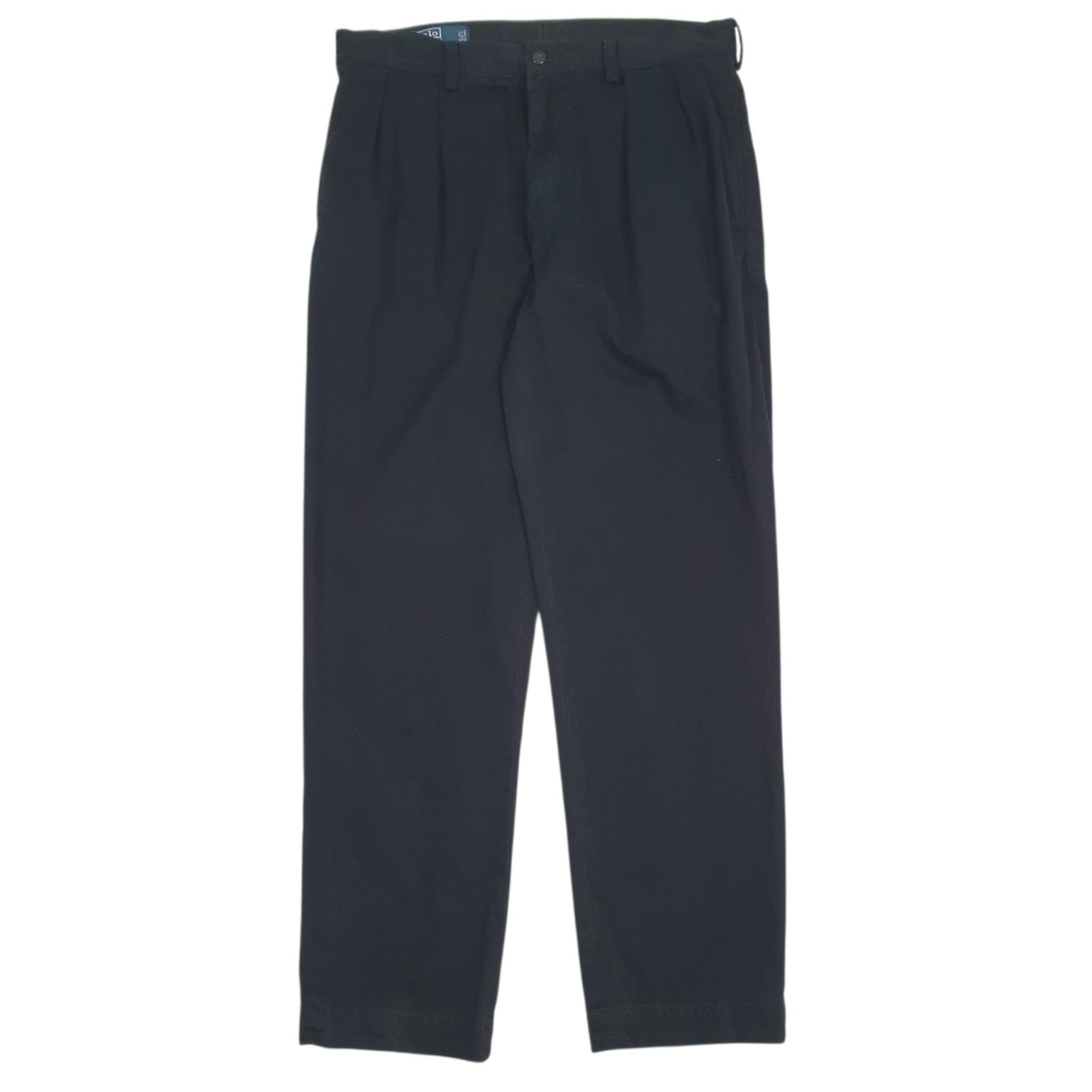 Mens Black Polo Ralph Lauren Ethan Pant Pleated Chino Trousers